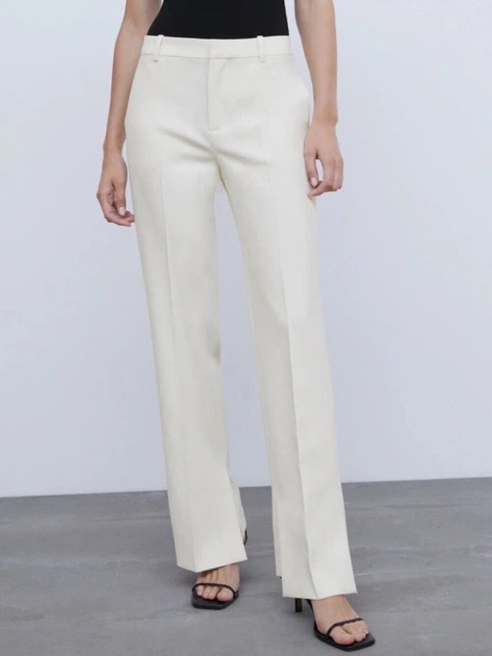 NWOT ZARA CREAM DRESS PANTS, SIZE: XS